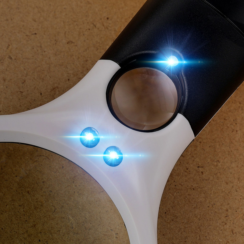 1 tk valgustusega luup 45X käeshoitav suurendusklaas 3 LED-valgusmikroskoobi objektiiviga ehtekella luup