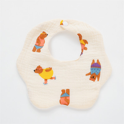 Kokvilnas marles apdruka Zīdaiņu priekšautiņi New Wave absorbējošs siekalu dvielis jaundzimušo atraugas drānas bandāna šalle zēniem.