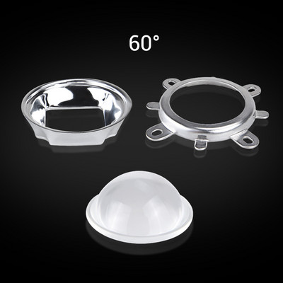 3 tk 1 komplekt 44 mm LED-objektiivi optiline klaas 60 120 kraadi + 50 mm helkurkollimaator + fikseeritud klamber 20 W 30 W 50 W 100 W COB kiibile
