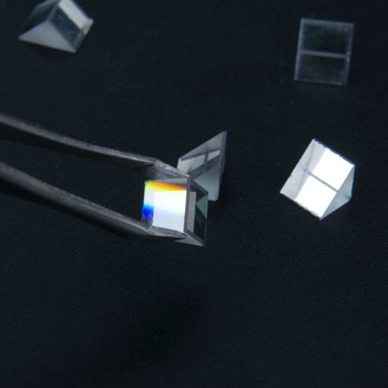 20 ΤΕΜ 5 χιλιοστών Εργοστασιακό ελαττωματικό οπτικό γυαλί Mini ορθής γωνίας οπτικών πρισμάτων πειράματος Όργανο Rainbow Research Triangular Prisma