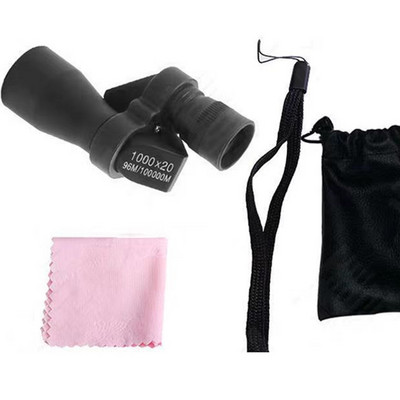 Mini telescop monocular de buzunar 1000X20 Telescop profesional portabil pentru copii cu sac de depozitare pentru activități în tabără în aer liber