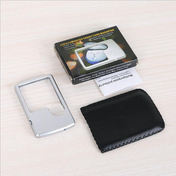 Μεγεθυντικοί φακοί τύπου κάρτας 3X45*45mm&6X20mm με Φορητό μεγεθυντικό φακό LED κοσμήματος που διαβάζει μεγεθυντικό φακό φωτιζόμενο μεγεθυντικό φακό τσέπης