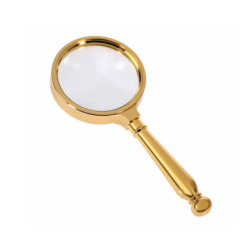 8X kézi nagyító, Retro fém nyelű optikai üveglencse nagyító olvasáshoz, javításhoz, érméhez, üveg nagyítóhoz