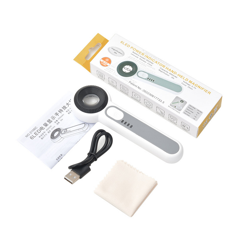 5X 6X 11X 12X 30X nagyítós kézi megvilágított nagyító világító nagyító Világító világító nagyító időseknek