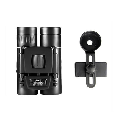 Binoclu HD portabil cu telescop rabatabil de 100x22 mini puternic, pentru călătorii și camping