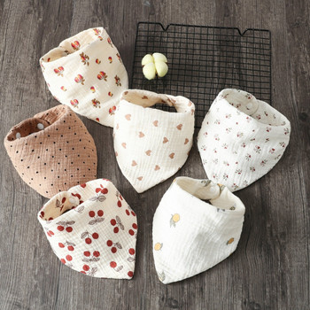 Baby Bibs Bandana Muslin Σαλιάρα για βρέφη 0-1 έτους Baby Teething Soothe Towel High Absorbent Stylish Floral Bib Dropship