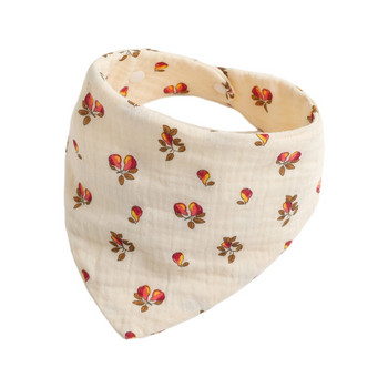 Baby Bibs Bandana Muslin Σαλιάρα για βρέφη 0-1 έτους Baby Teething Soothe Towel High Absorbent Stylish Floral Bib Dropship