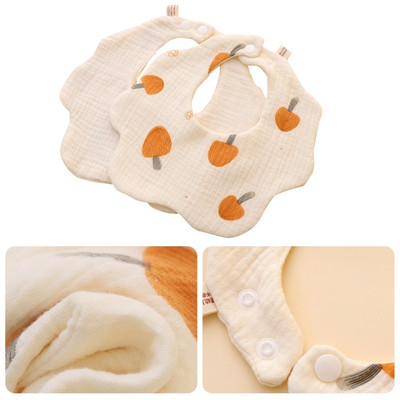 Бебешки лигавници за никнене на зъбки Дишащ лигавник Памучни кърпи за оригване Форма на цвете 360-градусов лигавник Кърпа за хранене на новородено