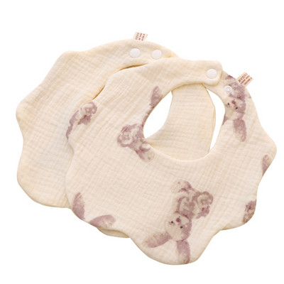 Seilinukai dantukų dygimui Kvėpuojantis seilėtekis Medvilniniai šluosteliai Gėlės formos 360 laipsnių Atsegamas seilinukas naujagimio maitinimo rankšluostis