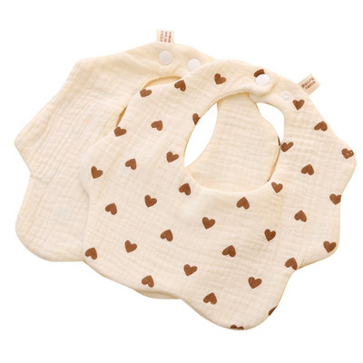 Seilinukai dantukų dygimui Kvėpuojantis seilėtekis Medvilniniai šluosteliai Gėlės formos 360 laipsnių Atsegamas seilinukas naujagimio maitinimo rankšluostis