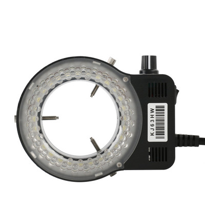 Lampă de iluminare reglabilă cu 144 LED-uri pentru lumină inelă, pentru industrie, microscop trinocular stereo, lupă pentru lentile pentru cameră video, 110V 220V