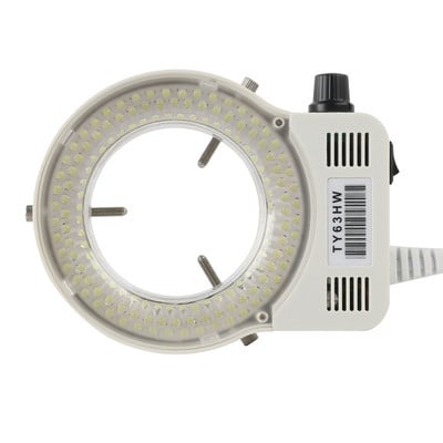 Lampă de iluminare reglabilă cu 144 LED-uri pentru lumină inelă, pentru industrie, microscop trinocular stereo, lupă pentru lentile pentru cameră video, 110V 220V