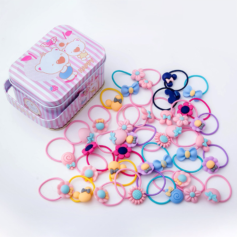 40 buc/lot Accesorii pentru păr fete Cutie cadou Benzi elastice pentru păr Arcuri pentru păr cu flori Bentita nouă Bentita pentru păr Bentita drăguță pentru copii