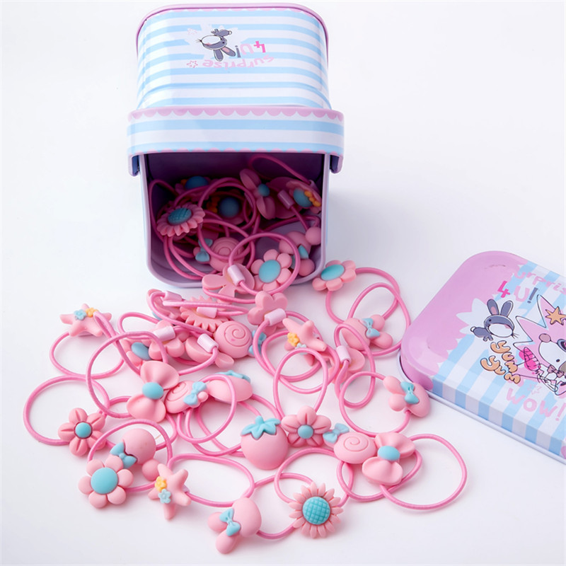 40 buc/lot Accesorii pentru păr fete Cutie cadou Benzi elastice pentru păr Arcuri pentru păr cu flori Bentita nouă Bentita pentru păr Bentita drăguță pentru copii