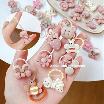 20 τμχ/Σετ Κορίτσια χαριτωμένα κινούμενα σχέδια Flower Bow Scrunchies Λαστιχάκια Παιδικά Ελαστικά Κορίτσια Παιδικά Αξεσουάρ Μαλλιών