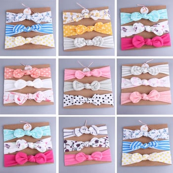 3 τεμ./παρτίδα Dot/stripe/Print Flower Cartoon Bow Elastic Headbands Toddler Turban Hair Band Baby girl Bows Αξεσουάρ μαλλιών