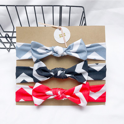 3db/tétel Pöttyös/csíkos/Nyomtatott Virág Rajzfilm masni Rugalmas Fejpántok Kisgyermek Turbán Hajpánt Kislány masni Hajkiegészítők