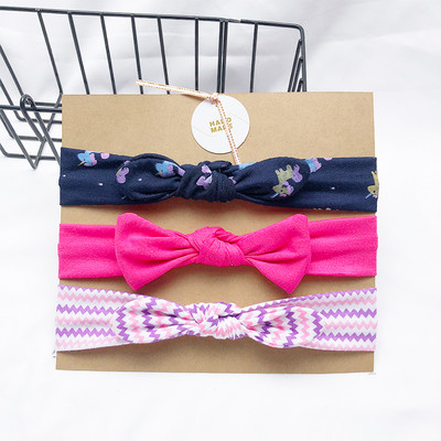 3db/tétel Pöttyös/csíkos/Nyomtatott Virág Rajzfilm masni Rugalmas Fejpántok Kisgyermek Turbán Hajpánt Kislány masni Hajkiegészítők