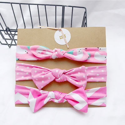 3db/tétel Pöttyös/csíkos/Nyomtatott Virág Rajzfilm masni Rugalmas Fejpántok Kisgyermek Turbán Hajpánt Kislány masni Hajkiegészítők