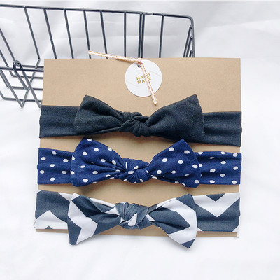 3db/tétel Pöttyös/csíkos/Nyomtatott Virág Rajzfilm masni Rugalmas Fejpántok Kisgyermek Turbán Hajpánt Kislány masni Hajkiegészítők