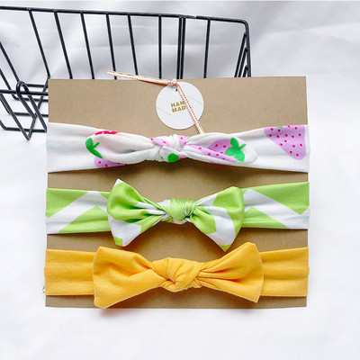 3db/tétel Pöttyös/csíkos/Nyomtatott Virág Rajzfilm masni Rugalmas Fejpántok Kisgyermek Turbán Hajpánt Kislány masni Hajkiegészítők