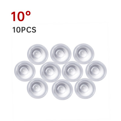 10 vnt / rinkinys 20 mm 10/30/60/90/120 laipsnių optinio stiklo LED objektyvo reflektoriaus kolimatorius, skirtas 1W/3W/5W LED lempos lemputei E27 MR16 GU10