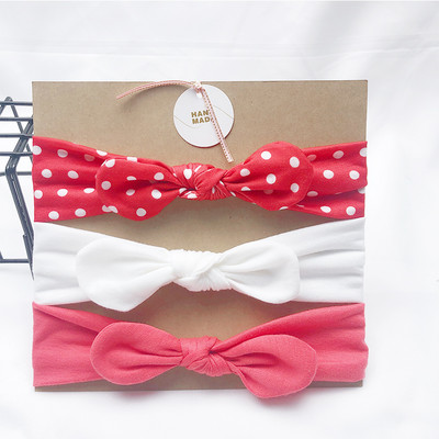 3 τμχ/Παρτίδα μονόχρωμη κεφαλόδεσμος για κορίτσια Χαριτωμένα αυτιά κουνελιού Ζώνες κεφαλής Μαλακές ελαστικές πλέξεις λωρίδες μαλλιών Αξεσουάρ για μωρά