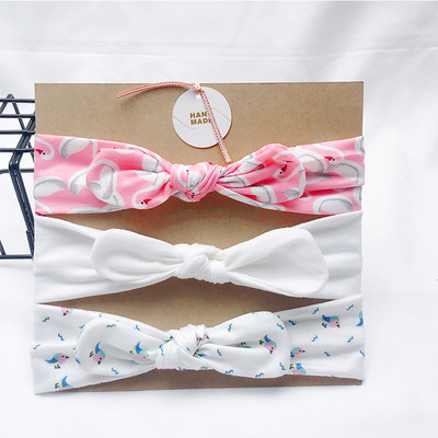 3 buc/lot bentiță cu design nou pentru fete, bentite drăguțe cu urechi de iepure, benzi pentru păr din tricot elastic, moi, accesorii pentru păr pentru bebeluși