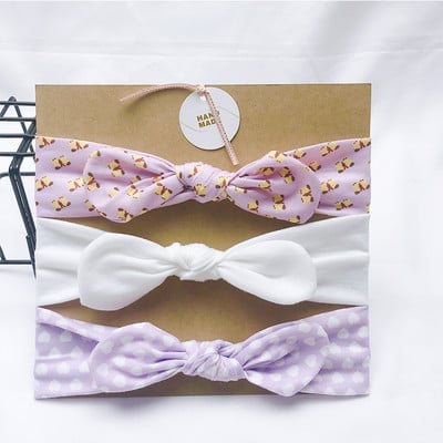 3 buc/lot bentiță cu design nou pentru fete, bentite drăguțe cu urechi de iepure, benzi pentru păr din tricot elastic, moi, accesorii pentru păr pentru bebeluși