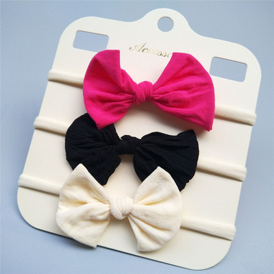 3db/tétel Baba fejpánt egyszínű pöttyös nyomott rózsaszín masni Újszülött baba fejpánt hajkiegészítők lány turbán