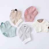 1 perechi Încălzitoare pentru picioare antiderapante pentru bebeluși, plasă de vară, genunchiere cu secțiune subțire, pentru sugari, echipament de protecție pentru târât, din bumbac, genunchiere respirabile