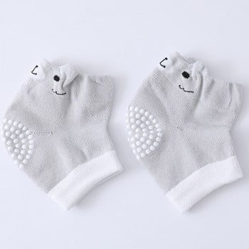 1 чифта Бебешки нехлъзгащи крачоли Летни мрежести наколенки с тънка секция Защитна екипировка за пълзящи бебета Памучни дишащи наколенки