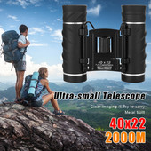 40x22 HD nagy teljesítményű távcső 2000M nagy hatótávolságú összecsukható mini teleszkóp BAK4 FMC optika vadászat sporthoz kültéri kemping utazás