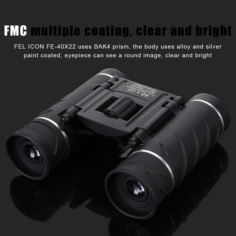 40x22 HD nagy teljesítményű távcső 2000M nagy hatótávolságú összecsukható mini teleszkóp BAK4 FMC optika vadászat sporthoz kültéri kemping utazás