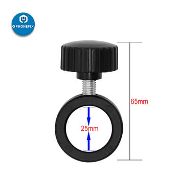 Βιομηχανικό στερεοφωνικό μικροσκόπιο 32mm/25mm Οριακή σταθερή θέση Δακτυλίου βάσης Μεταλλικός προσαρμογέας κολώνας ράβδου με βιδωτά εξαρτήματα μικροσκοπίου