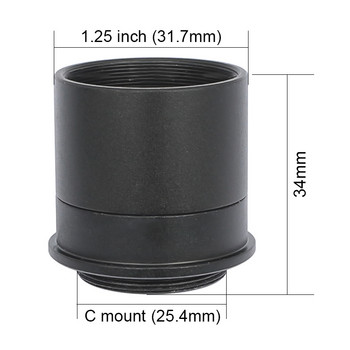 C-mount σε 1,25 ιντσών ή 23,2 mm Προσαρμογέας C Mount Προσαρμογέας δακτύλιος Σύνδεση μικροσκοπίου Αστρονομικό τηλεσκόπιο με κάμερα C CS CCD USB