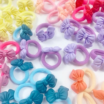 10 τμχ/τσάντα 2cm Bow Girls Scrunchie Elastic Hair bands Kids Baby Rubber Headband Decorations Ties Gum for Mini Hair Accessories