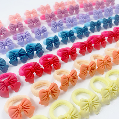 10db/táska 2cm-es masni lányoknak Scrunchie elasztikus hajpántok gyerekeknek baba gumi fejpánt dekorációk nyakkendők gumik mini hajhoz kiegészítők
