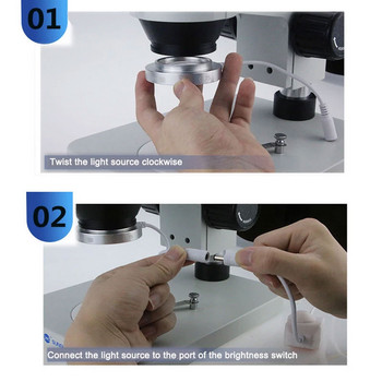 SUNSHINE Dustproof LED Δακτύλιος Πηγής Φωτός Ρυθμιζόμενη Πηγή Λάμπας Για Μονόφθαλμο Διόφθαλμο Τριόφθαλμο Στερεοσκοπικό Μικροσκόπιο