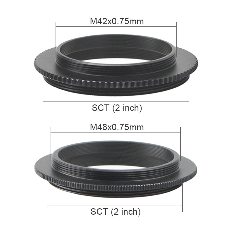T T2 Tvirtinimo adapterio žiedas Visas metalinis išorinis sriegis M42 M48 M54 SCT teleskopo žiedo adapterio žingsnis 0,75 mm mikroskopo priedas