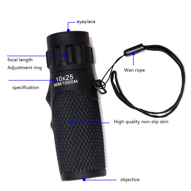 Uus mini nurgateleskoop, 12x suurendusega mitmekordse kattega lääts põrutusi summutav suum monokulaarne suur objektiiv telkimiseks