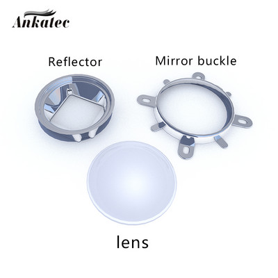 3 viename rinkinys 44 mm LED objektyvo optinis stiklas 60 120 laipsnių + 50 mm atšvaitas kolimatorius + fiksuotas laikiklis 20 W 30 W 50 W 100 W COB lustui