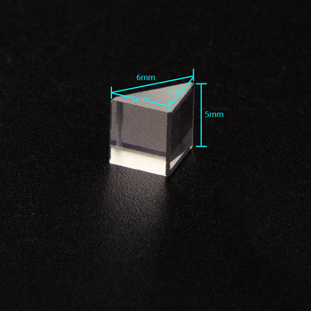 20PCS 5mm Фабрично дефектно оптично стъкло Мини правоъгълна призма Оптика Експериментален инструмент Rainbow Research Триъгълна призма