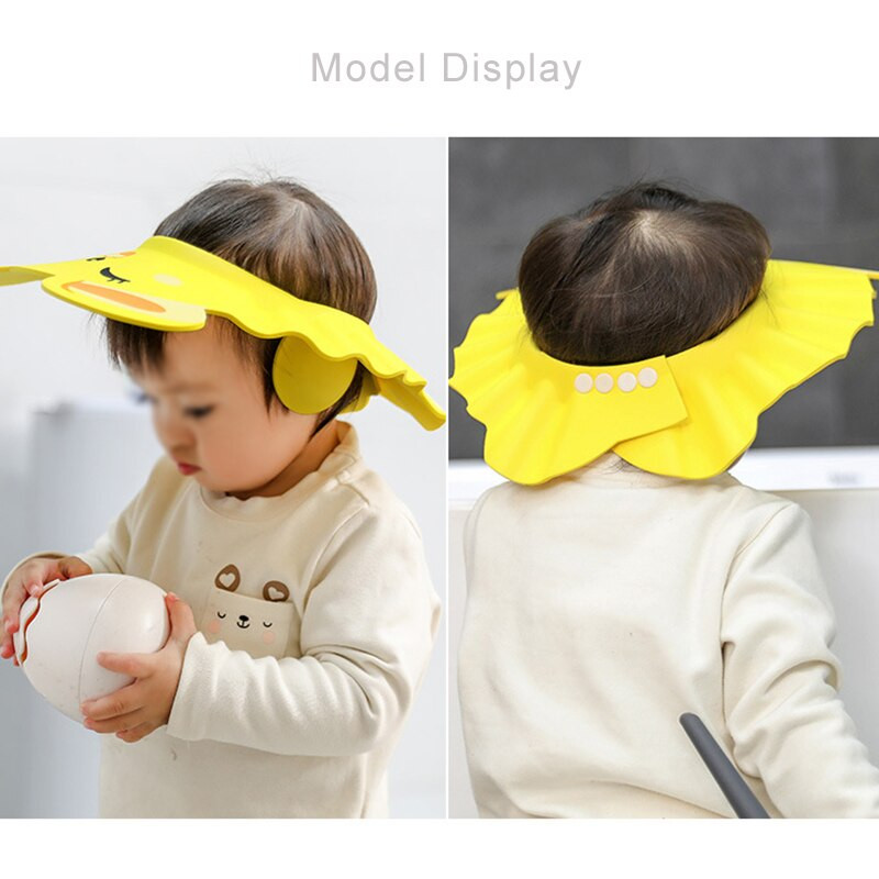 Șapcă de duș pentru copii Șampon în siguranță Accesorii de protecție pentru scăldat Pălărie reglabilă moale Pălărie pentru spălarea părului pentru copii