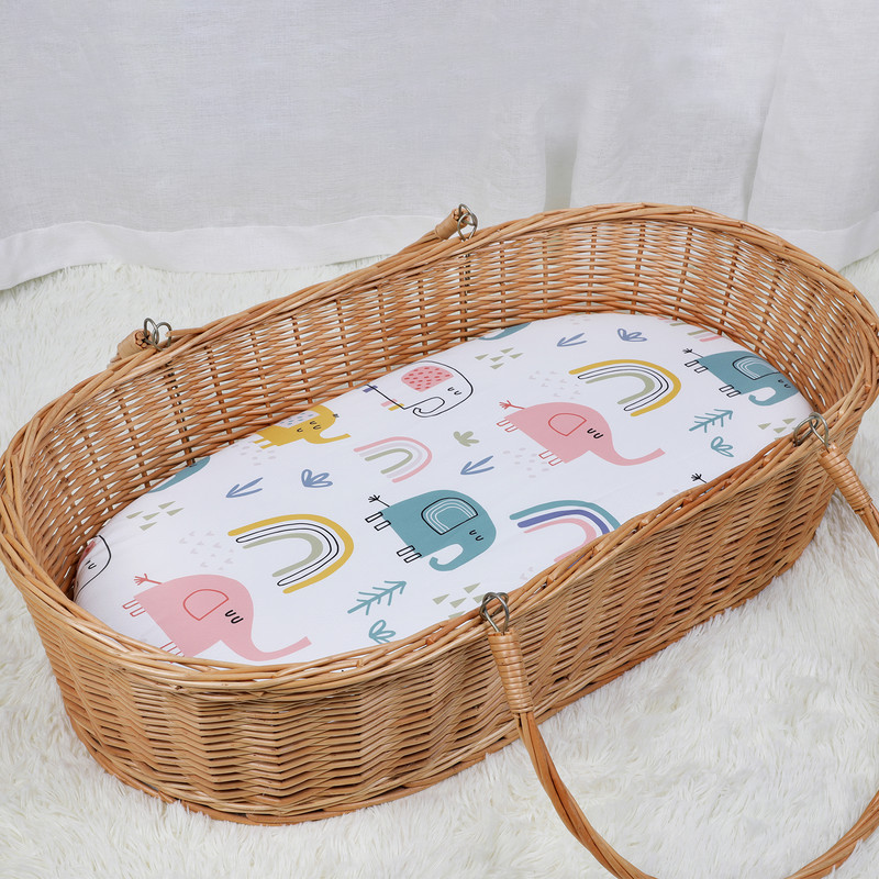 Cearșaf pentru cusuțe pentru copii Cearșaf de îmbrăcăminte ultra moale Potrivire universală pentru cusuțe Leagăn pentru copii Coș Moise Tampă dreptunghiulară/Saltea