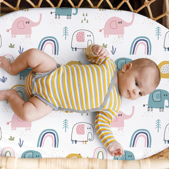 Бебешки люлки Дишащ уютен чаршаф за матрак Еластично креватче за пътуване Модно бебешко спално бельо Rainbow
