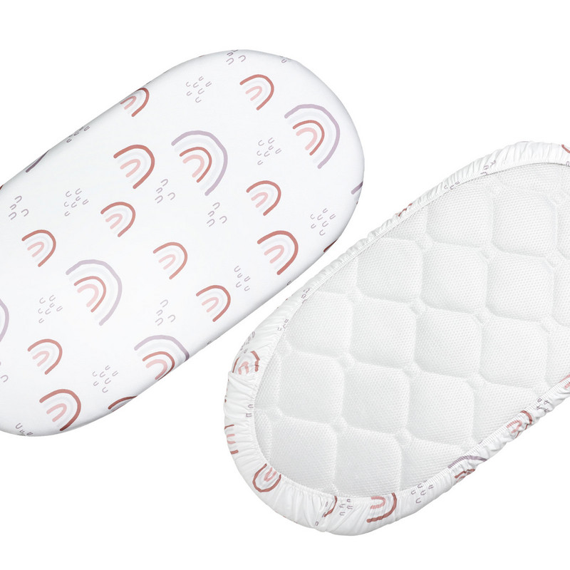 Bērnu gultiņa palagi Elpojošs, omulīgs, pieguļošs matrača palags Elastīga ceļojumu gultiņa Moderna Rainbow bērnu gultas palags