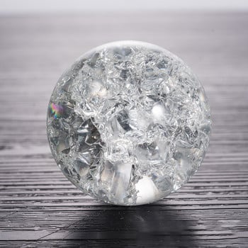 40 мм прозрачен крекер за лед Декорация на воден пейзаж Напукана кристална стъклена топка Орнаменти Фонтан Алпинеум Висящи аксесоари