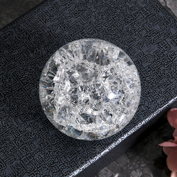 Διαφανές κροτίδα πάγου 40mm Διακοσμητικό υδάτινο τοπίο από ραγισμένα κρυστάλλινα στολίδια μπάλα κρυστάλλου Αξεσουάρ κρεμαστά βράχου