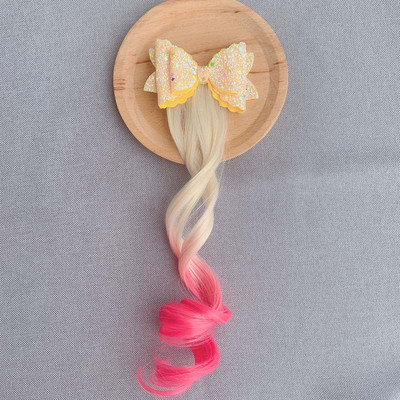 Lastele Ükssarvik Värviline parukas Juuksenõelad Juukseaksessuaarid Lastele Tüdrukutele Juukseklambrid Võltsjuuksed Keerdunud Pats Peakate Juukseklambrid Juukseklambrid